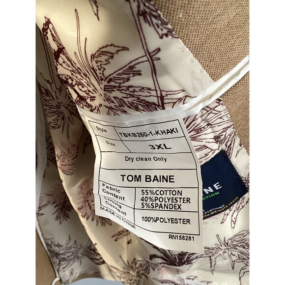 Tom Baine Men’s 3XL Solid Notch Label Blazer - Khaki - Slim Fit - READ $299 - Picture 5 of 11